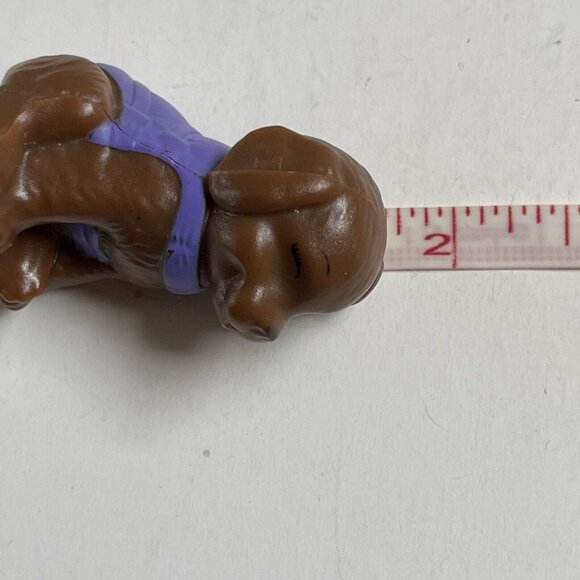 Barbie Mattel Chelsea Pet Animal Brown Winking Dog With Purple Vest - Picture 7 of 7